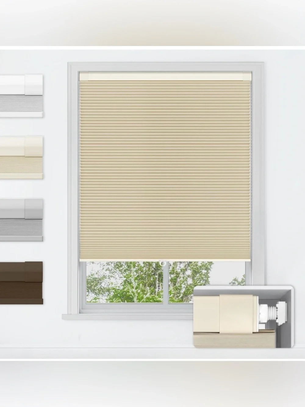 Cordless Cellular Shade 20”W 48”H - BEIGE